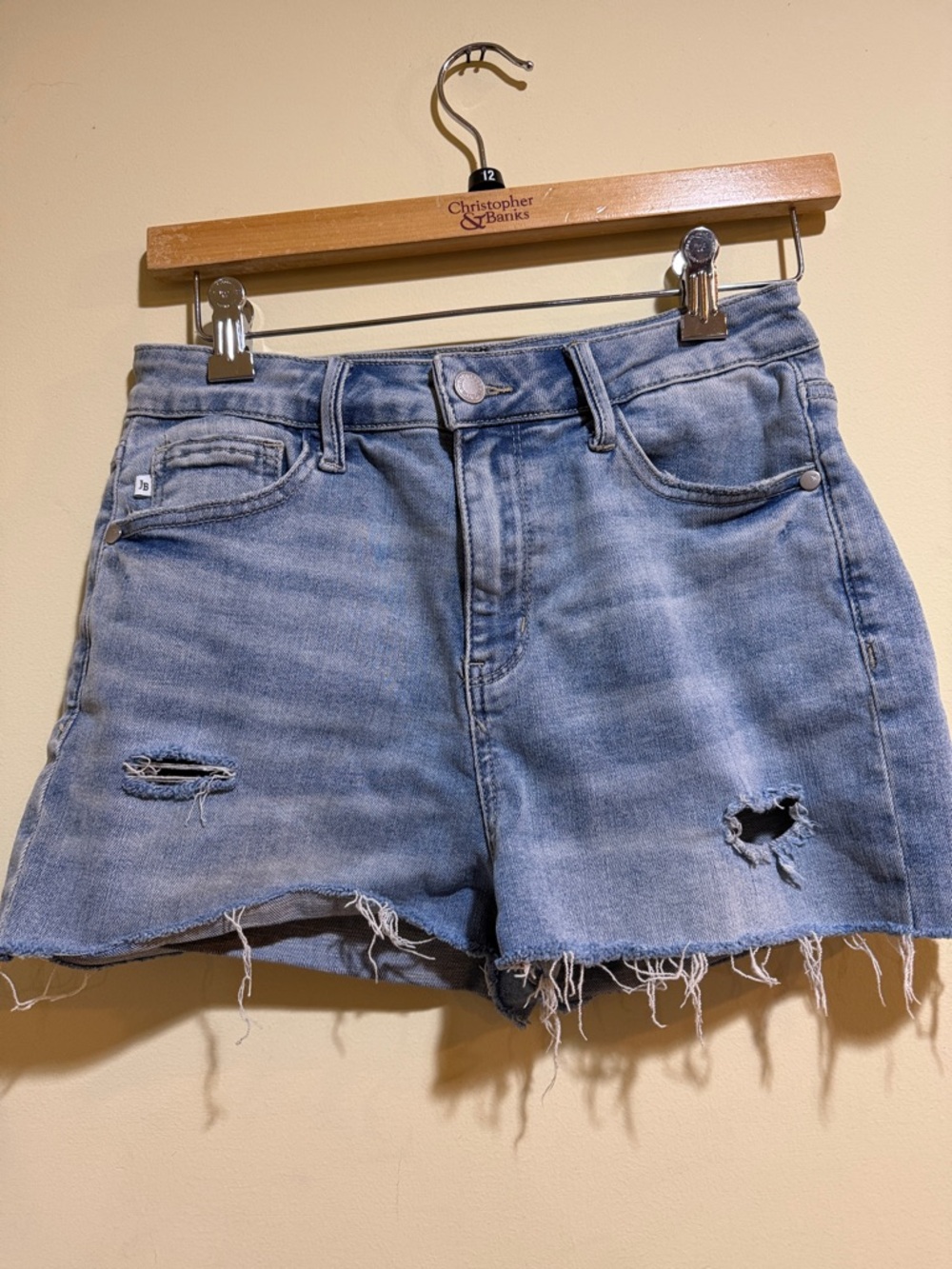 Women’s Judy Blue Light Wash Distressed Denim Shorts